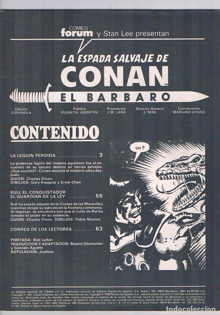 Tebeos: Comic tebeo la espada salvaje de conan el barbaro 75 comics forum 1987 ** - Foto 1