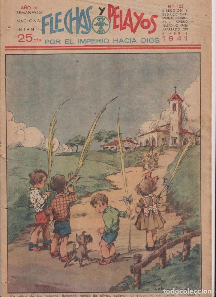 Tebeos: Flechas y Pelayos n&ordm; 122. Fet y de las Jons, 1938 - Foto 1