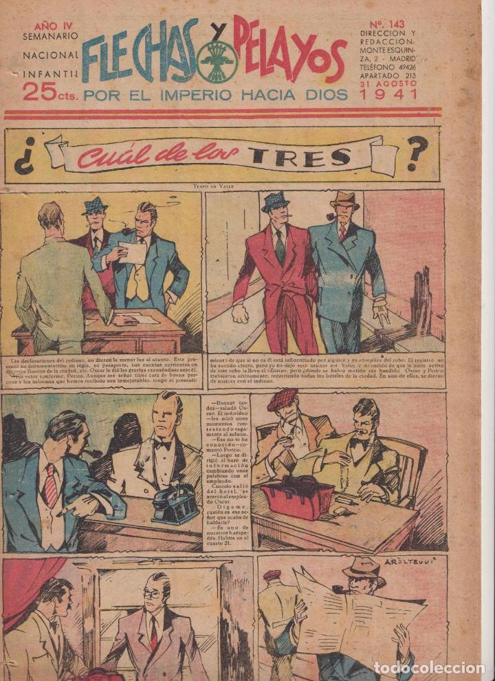 Tebeos: Flechas y Pelayos n&ordm; 143. Fet y de las Jons, 1938 - Foto 1
