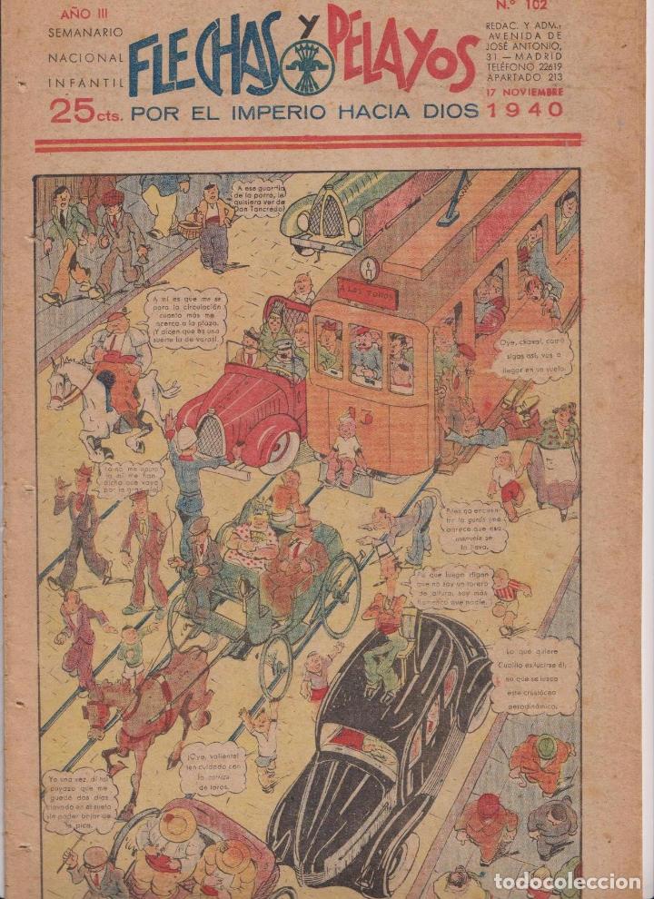 Tebeos: Flechas y Pelayos n&ordm; 102. Fet y de las Jons, 1938 - Foto 1