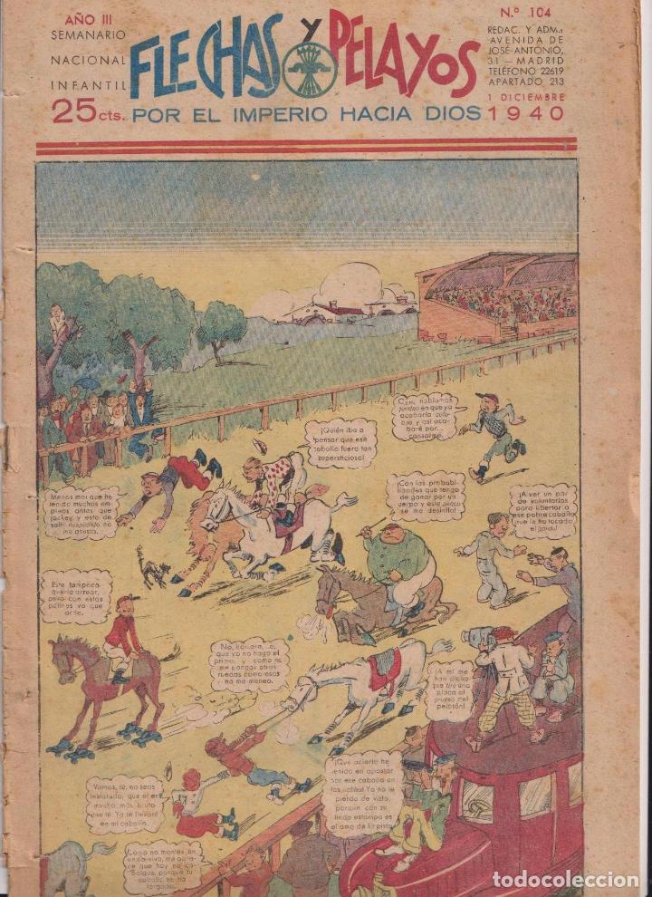 Tebeos: Flechas y Pelayos n&ordm; 104. Fet y de las Jons, 1938 - Foto 1