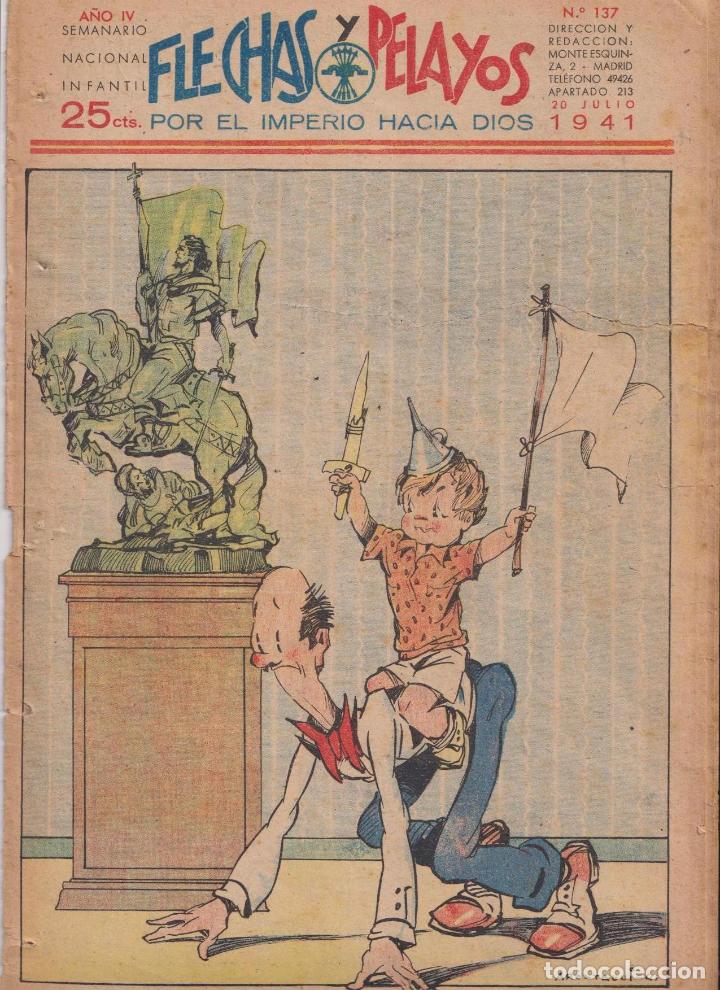 Tebeos: Flechas y Pelayos n&ordm; 137. Fet y de las Jons, 1938 - Foto 1