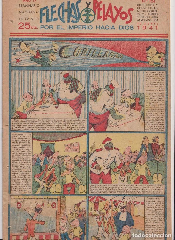 Tebeos: Flechas y Pelayos n&ordm; 124. Fet y de las Jons, 1938 - Foto 1