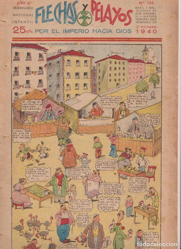 Tebeos: Flechas y Pelayos n&ordm; 106. Fet y de las Jons, 1938 - Foto 1