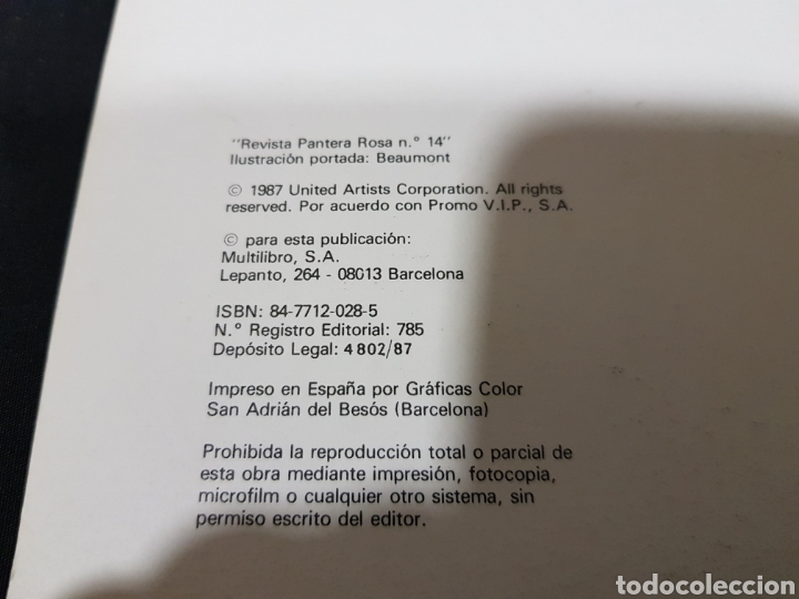 Tebeos: La Pantera Rosa N⁰14 Revista de Comics Mensual Multilibro 1987 - Foto 3