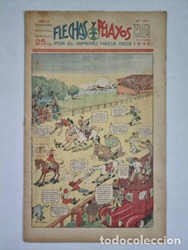 Tebeos: Flechas y Pelayos 104.Fet y las Jons - Foto 1