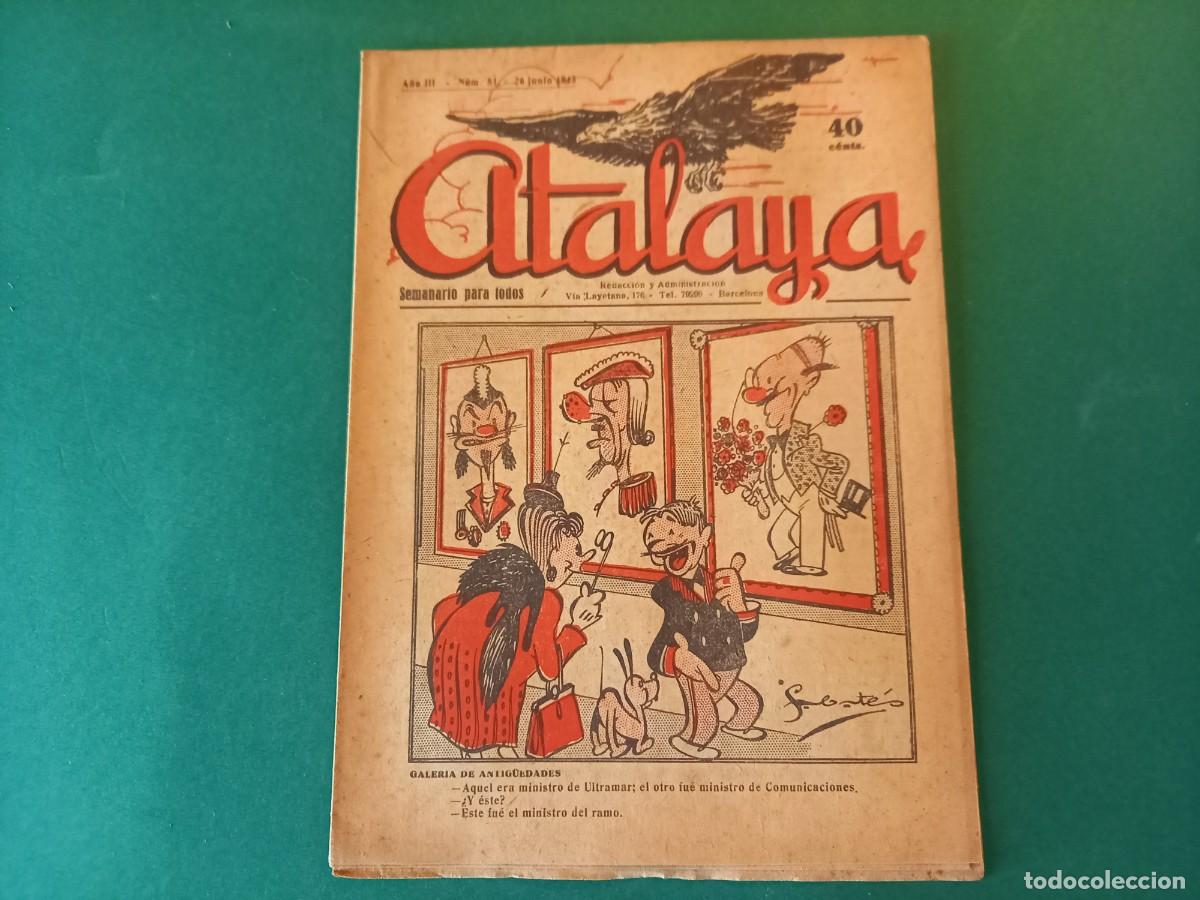 Tebeos: ATALAYA N&ordm; 111 -PORTADA SABATES-1943-REF101 - Foto 1