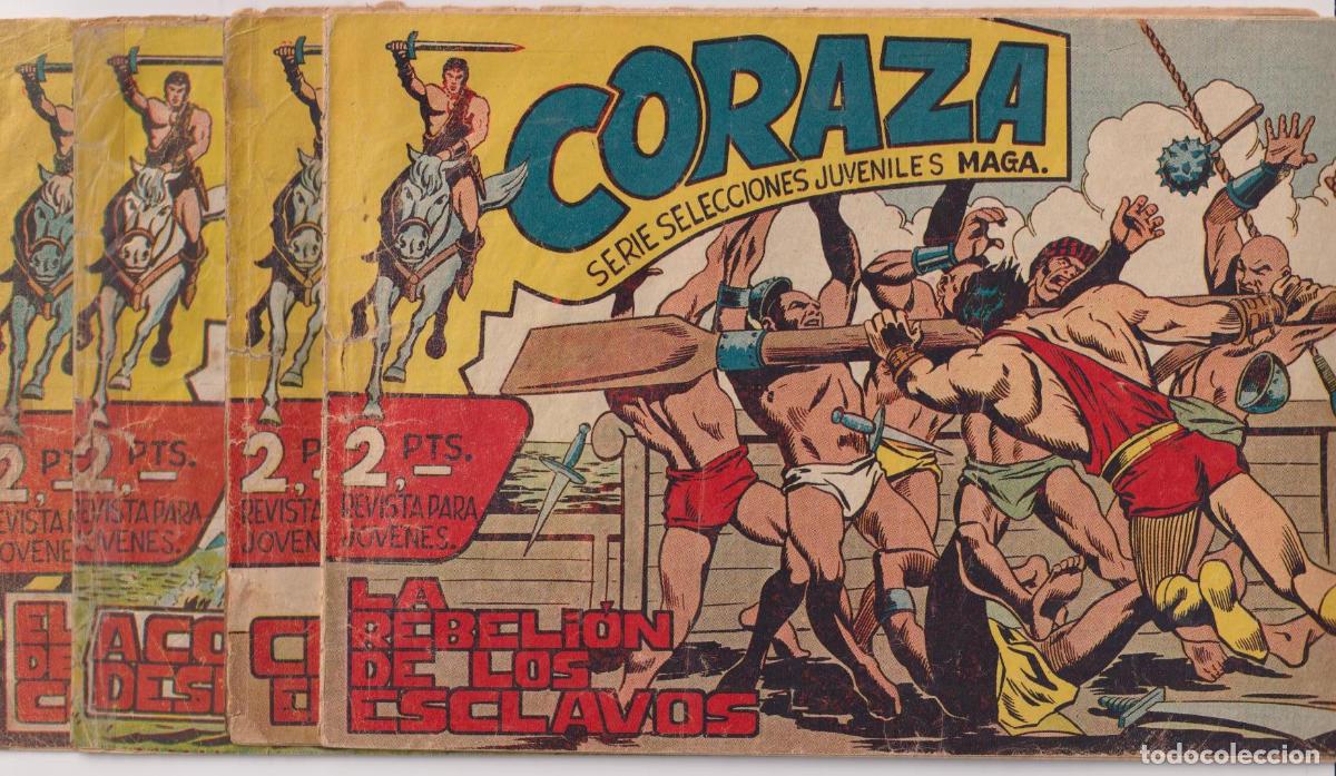 Tebeos: Coraza. Maga 1960. Lote de 4 Ejemplares: 6, 12, 36 y 43