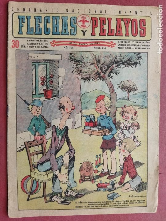Tebeos: FLECHAS Y PELAYOS N&ordm; 214 - 1943 - AROZTEGUI - Foto 1
