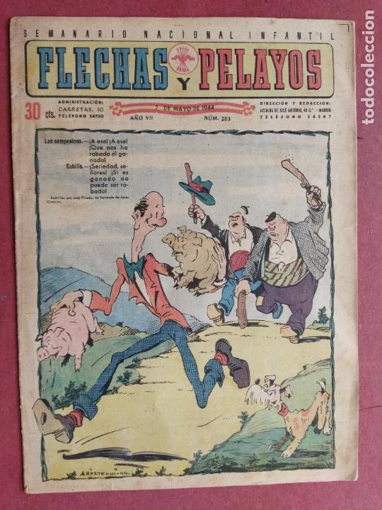 Tebeos: FLECHAS Y PELAYOS N&ordm; 283 - 1944 - Foto 1