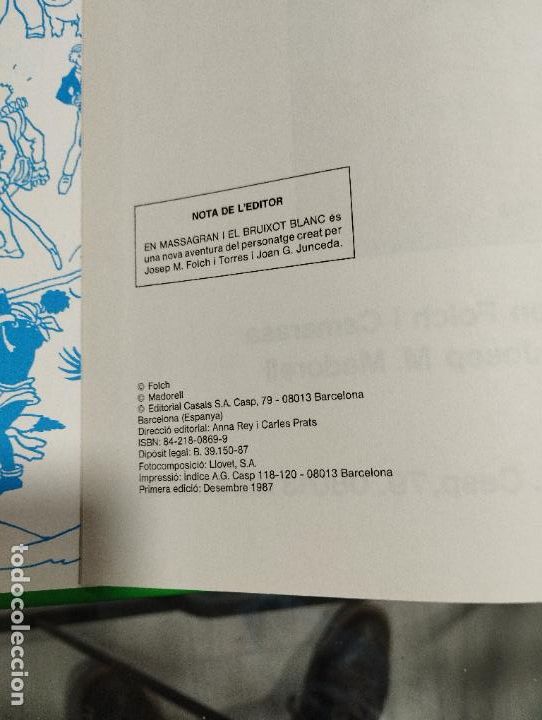 Tebeos: EDITORIAL CASALS -- EN MASSAGRAN I EL BRUIXOT BLANC primera edicion - Foto 2