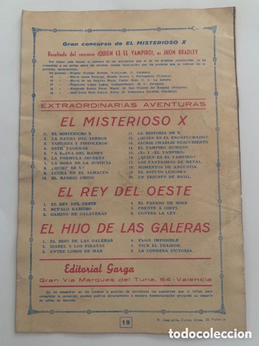 Tebeos: Comic tebeo el misterioso x n&ordm; 19 el astuto ledosky - Foto 3