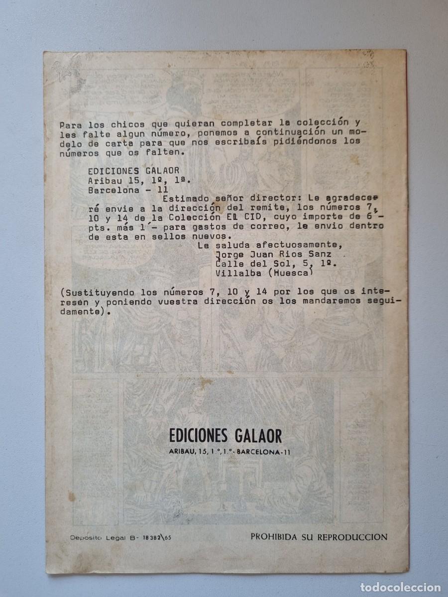 Tebeos: EL CID n&deg; 11 Edita GALAOR - Foto 2