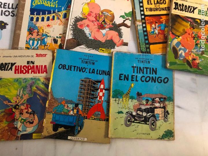 Tebeos: 17 asterix, tintin a&ntilde;os 70 deteriorados - Foto 5