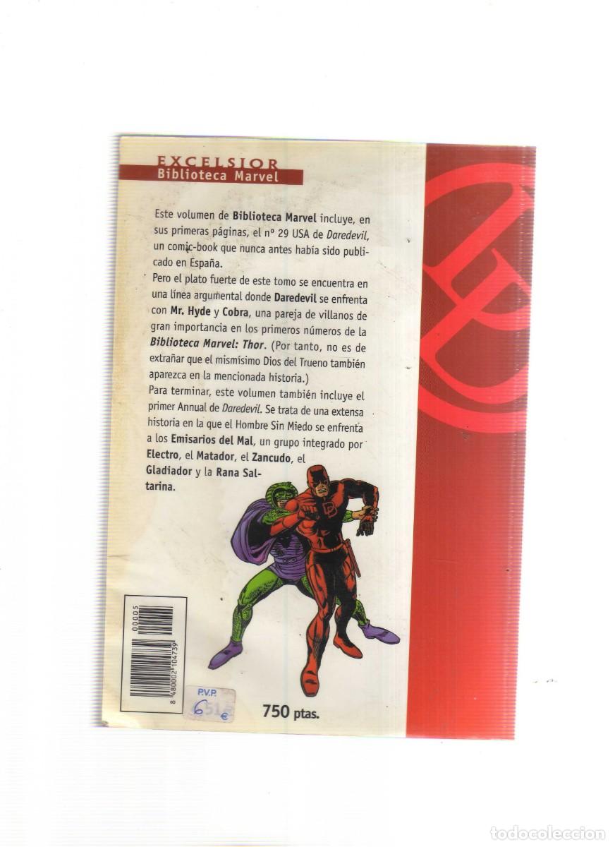 Tebeos: DAREDEVIL EL HOMBRE SIN MIEDO BIBLIOTECA MARVEL EXCELSIOR N,5 - Foto 2