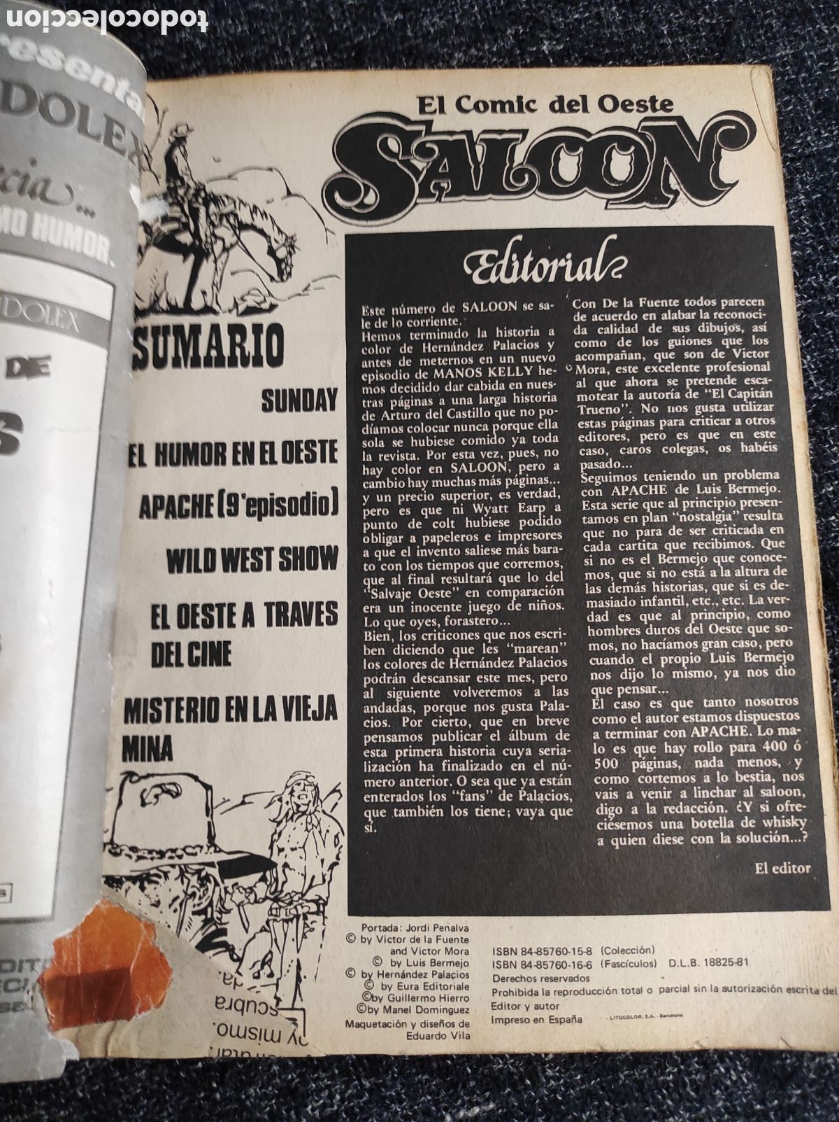Tebeos: SALOON N&ordm; 8 EL COMIC DEL OESTE -ED. HITPRESS A&Ntilde;OS 80. - Foto 2