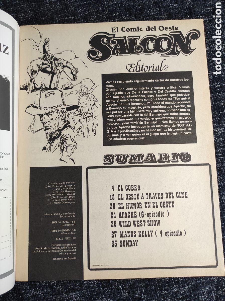 Tebeos: SALOON N&ordm; 5 EL COMIC DEL OESTE -ED. HITPRESS A&Ntilde;OS 80. - Foto 2