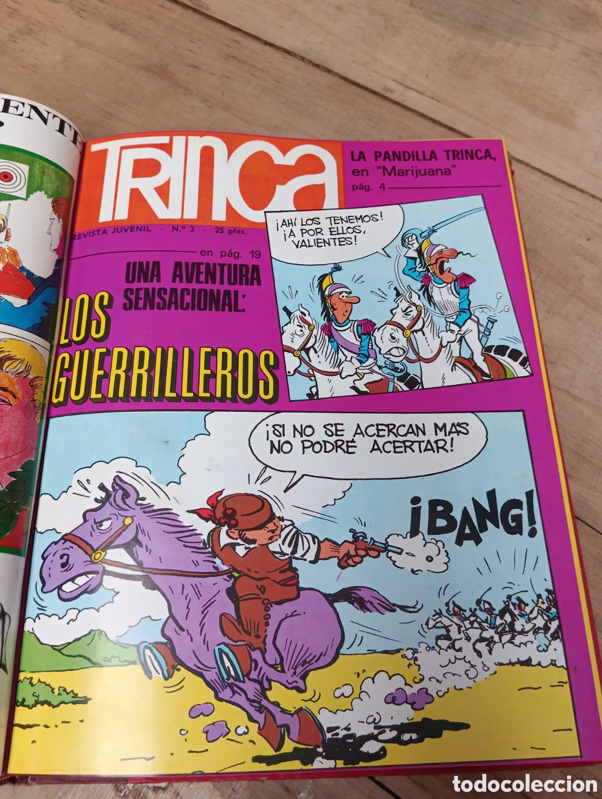Tebeos: REVISTAS TRINCA 1 AL 10 ENCUADERNADAS. - Foto 3