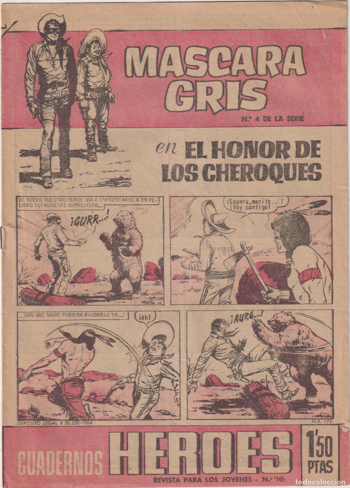 Tebeos: Mascara Gris n&ordm; 4. En honor de los Cheroquees. 1964 - Foto 1