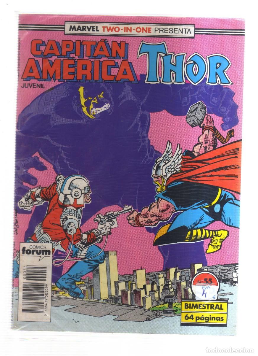 Tebeos: CAPITAN AMERICA THOR MARVEL TWO-IN-ONE FORUM N,55 - Foto 1