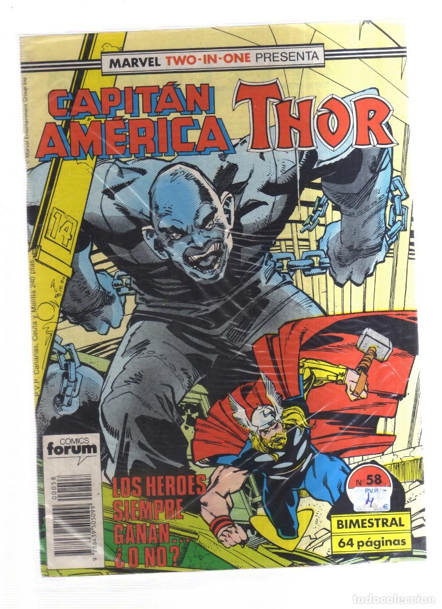 Tebeos: CAPITAN AMERICA THOR MARVEL TWO-IN-ONE FORUM N,58 - Foto 1