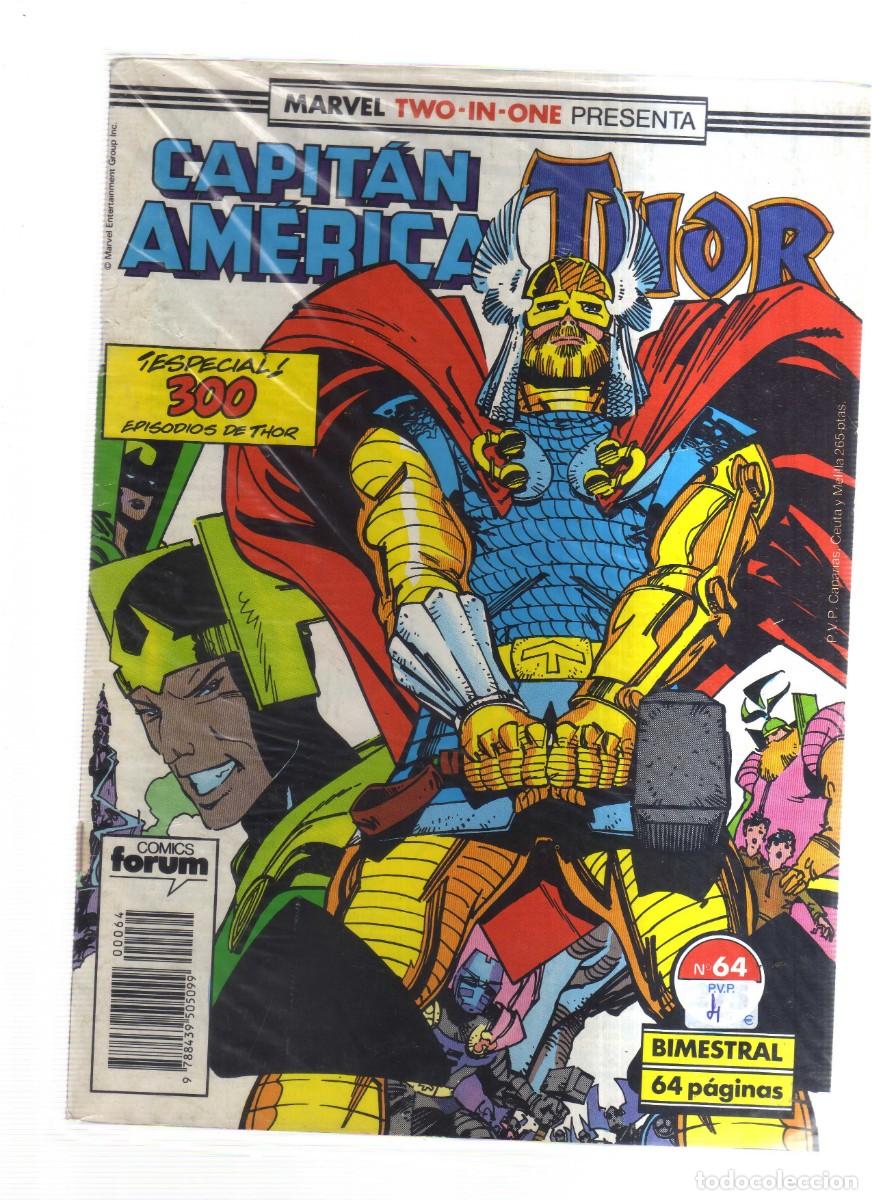 Tebeos: CAPITAN AMERICA THOR MARVEL TWO-IN-ONE FORUM N,64 - Foto 1