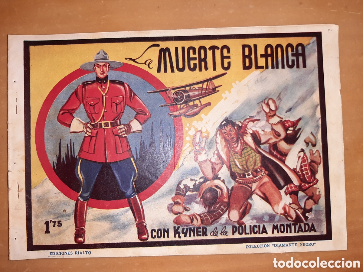 Tebeos: La Muerte Blanca, Diamante Negro n&deg; 31, Editorial Rialto, Procede de encuadernaci&oacute;n