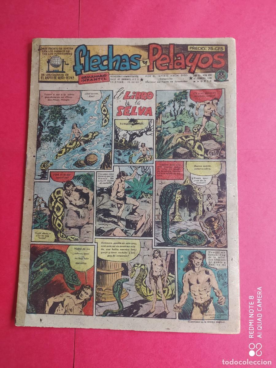 Tebeos: FLECHAS Y PELAYOS 474 EL LIBRO DE LA SELVA LA TRAGEDIA DE DAN 1948 - Foto 1