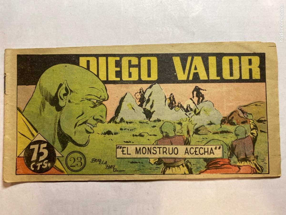 Tebeos: DIEGO VALOR 23 EL MONSTRUO ACECHA. ORIGINAL EDITORIAL CID 1954 - Foto 1
