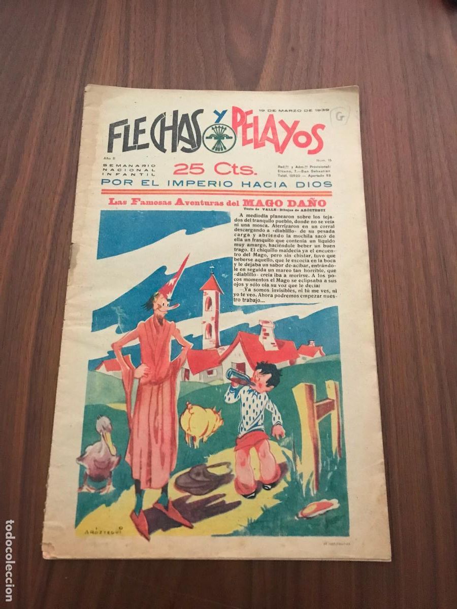 Tebeos: FLECHAS Y PELAYOS N&ordm; 15 , 19 DE MARZO 1939 - Foto 1