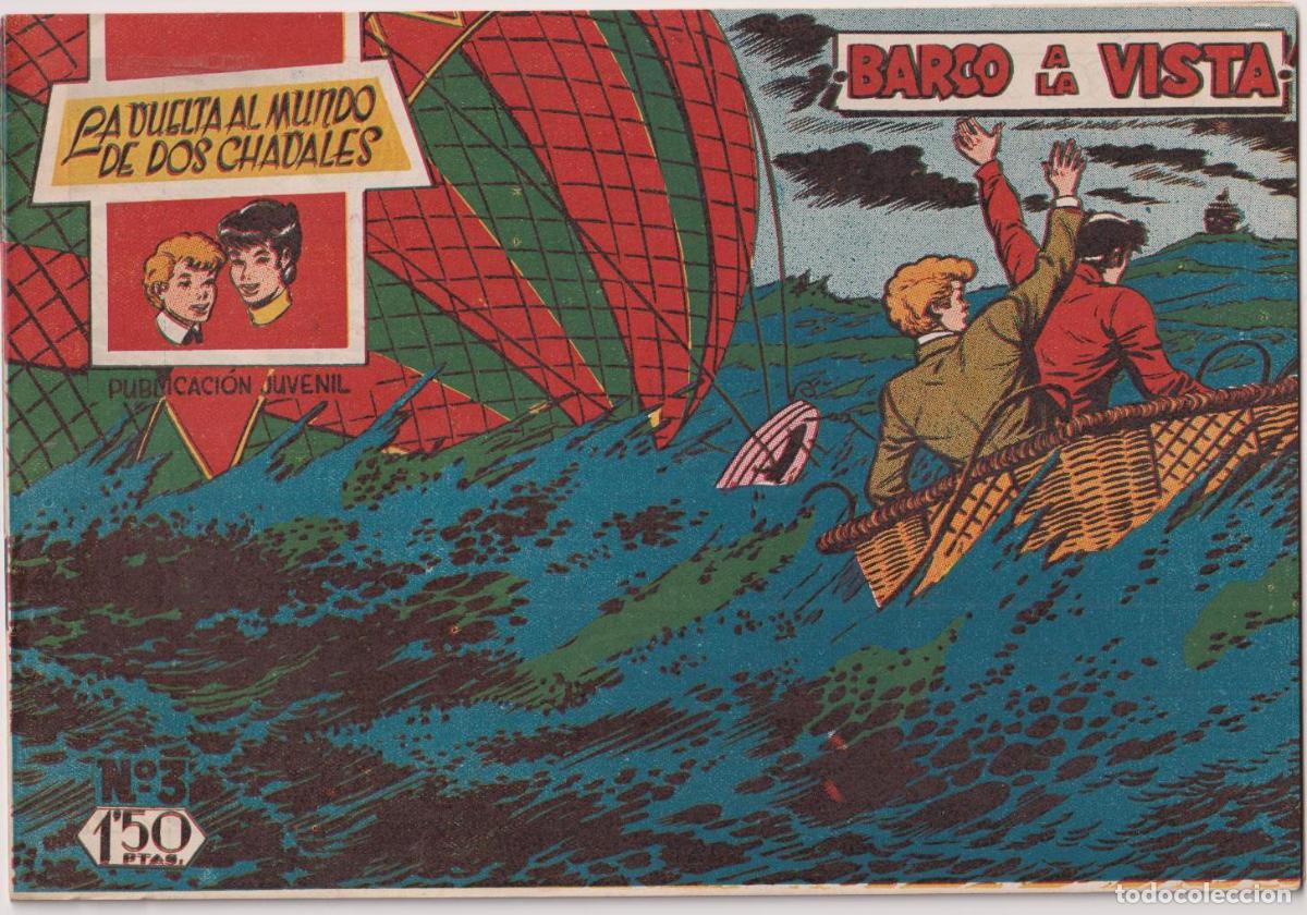 Tebeos: La Vuelta al Mundo de dos Chavales n&ordm; 3. Editorial Mateu 1959. &iexcl;IMPECABLE!