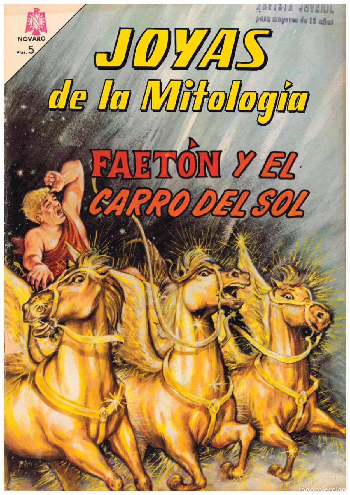 Giornalini: Joyas de la Mitolog&iacute;a. Novaro 1965. N&ordm; 31. Faet&oacute;n y el Carro del Sol