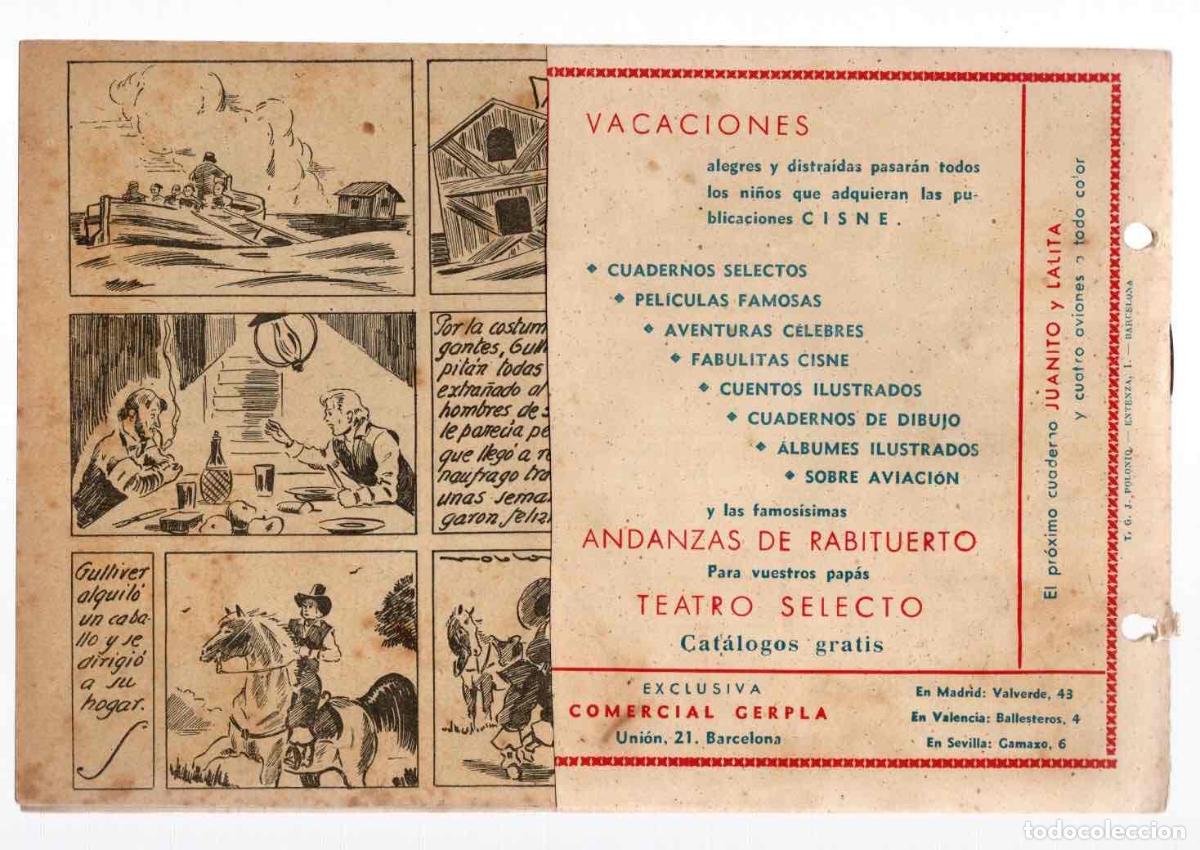Tebeos: GULLIVER EN EL PAIS DE LOS GIGANTES. COMERCIAL GERPLA. ORIGINAL - Foto 3