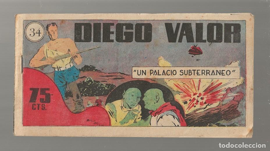 Tebeos: DIEGO VALOR N&ordm; 34 - UN PALACIO SUBTERRANEO (ORIGINAL) EDIT. CID 1954 - Foto 1