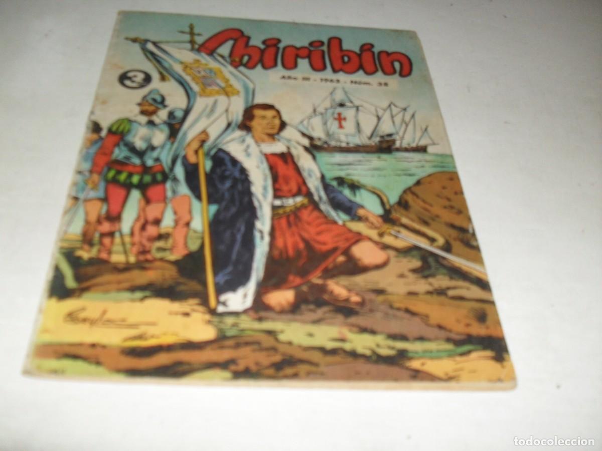 Tebeos: CHIRIBIN N&ordm; 38 EN PORTADA CRISTOBAL COLON,(DE 139).DON BOSCO,1961,TEBEO DIFICIL.