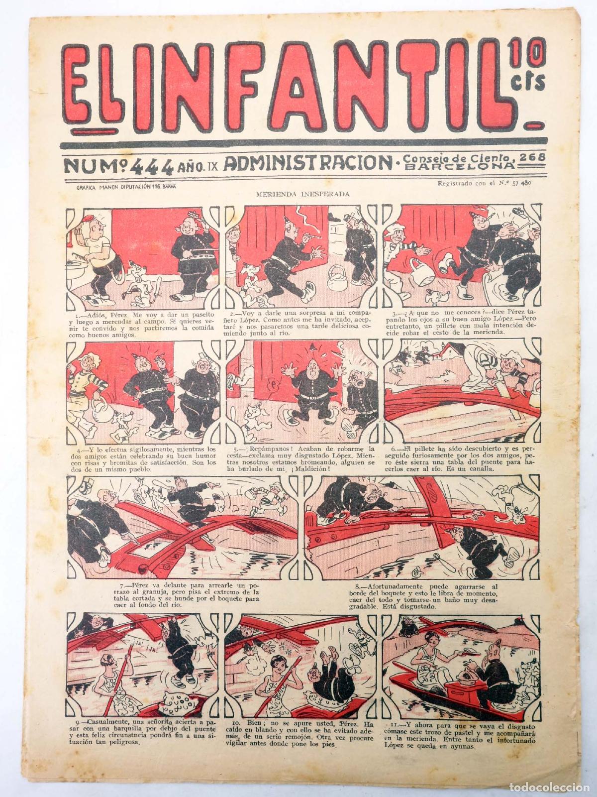 Tebeos: EL INFANTIL 444. A&Ntilde;O IX. Aurora, 1932 - Foto 1