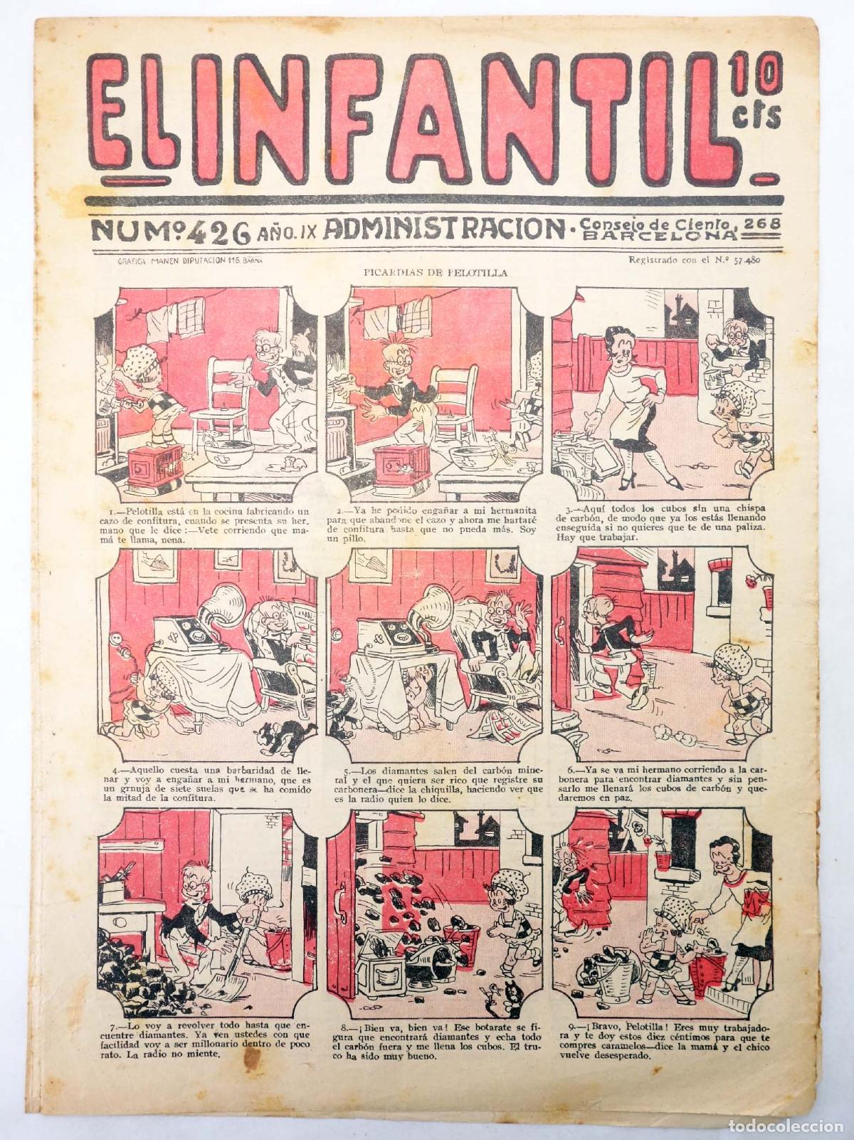 Tebeos: EL INFANTIL 426. A&Ntilde;O IX. Aurora, 1932 - Foto 1