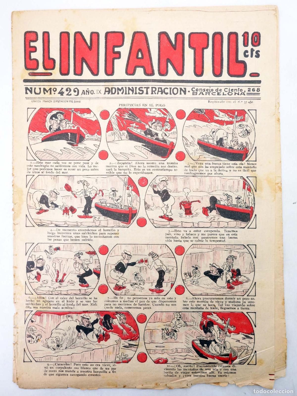 Tebeos: EL INFANTIL 429. A&Ntilde;O IX. Aurora, 1932 - Foto 1