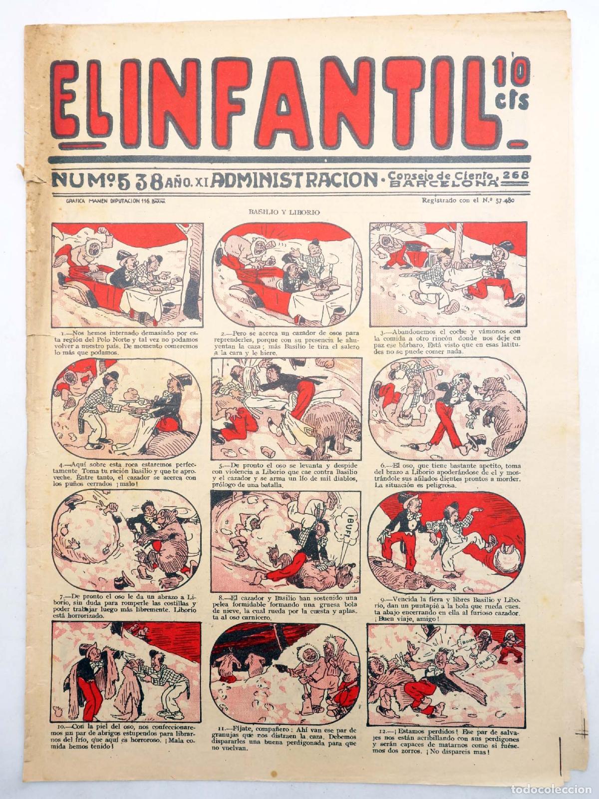 Tebeos: EL INFANTIL 538. A&Ntilde;O XI. Aurora, 1934 - Foto 1