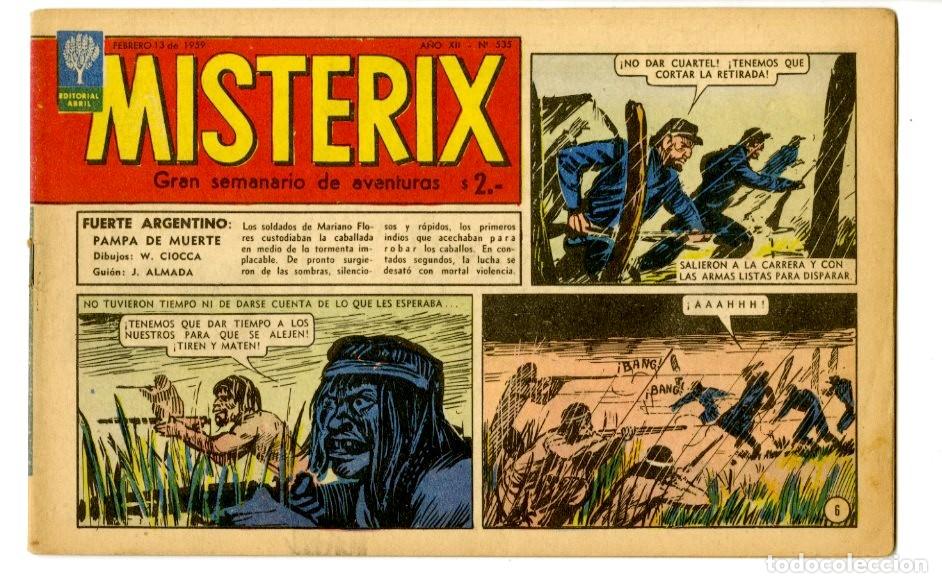 Comics: Misterix - Dibujos: W.Ciocca / Gui&oacute;n: J.Almada - Febrero 13 de 1959 - A&ntilde;o XII n.535
