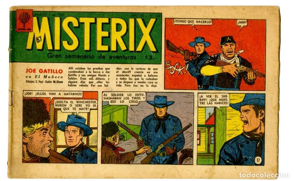 Comics: Misterix - Dibujos: C.Vogt / Gui&oacute;n: M.Shane - Agosto 7 de 1959 - A&ntilde;o XII n.560