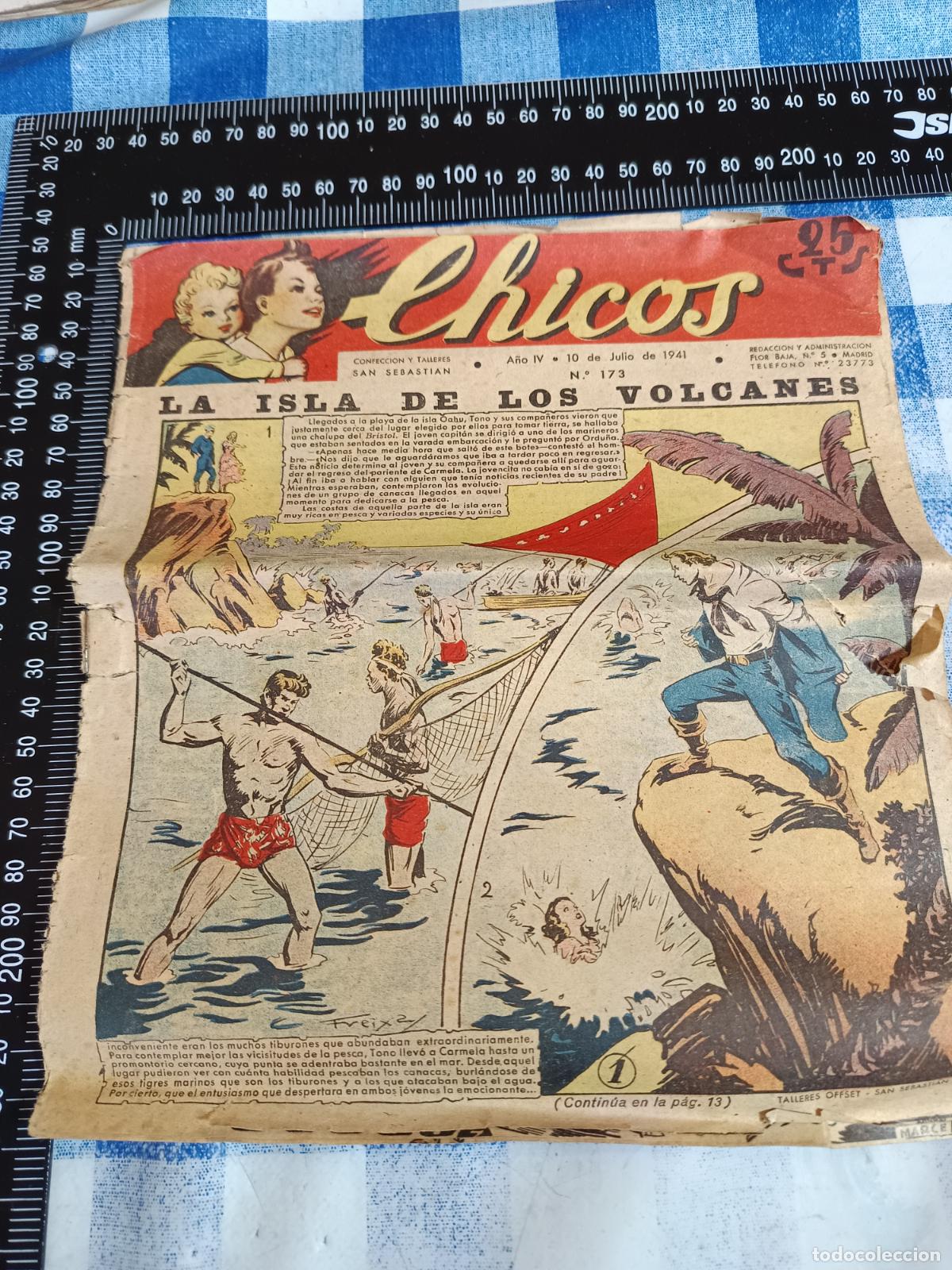 BDs: CHICOS LA ISLA DE LOS VOLCANES N&ordm; 173, FALANGE ESPA&Ntilde;OLA TRADICIONALISTA JONS 1941, ORIGINALES