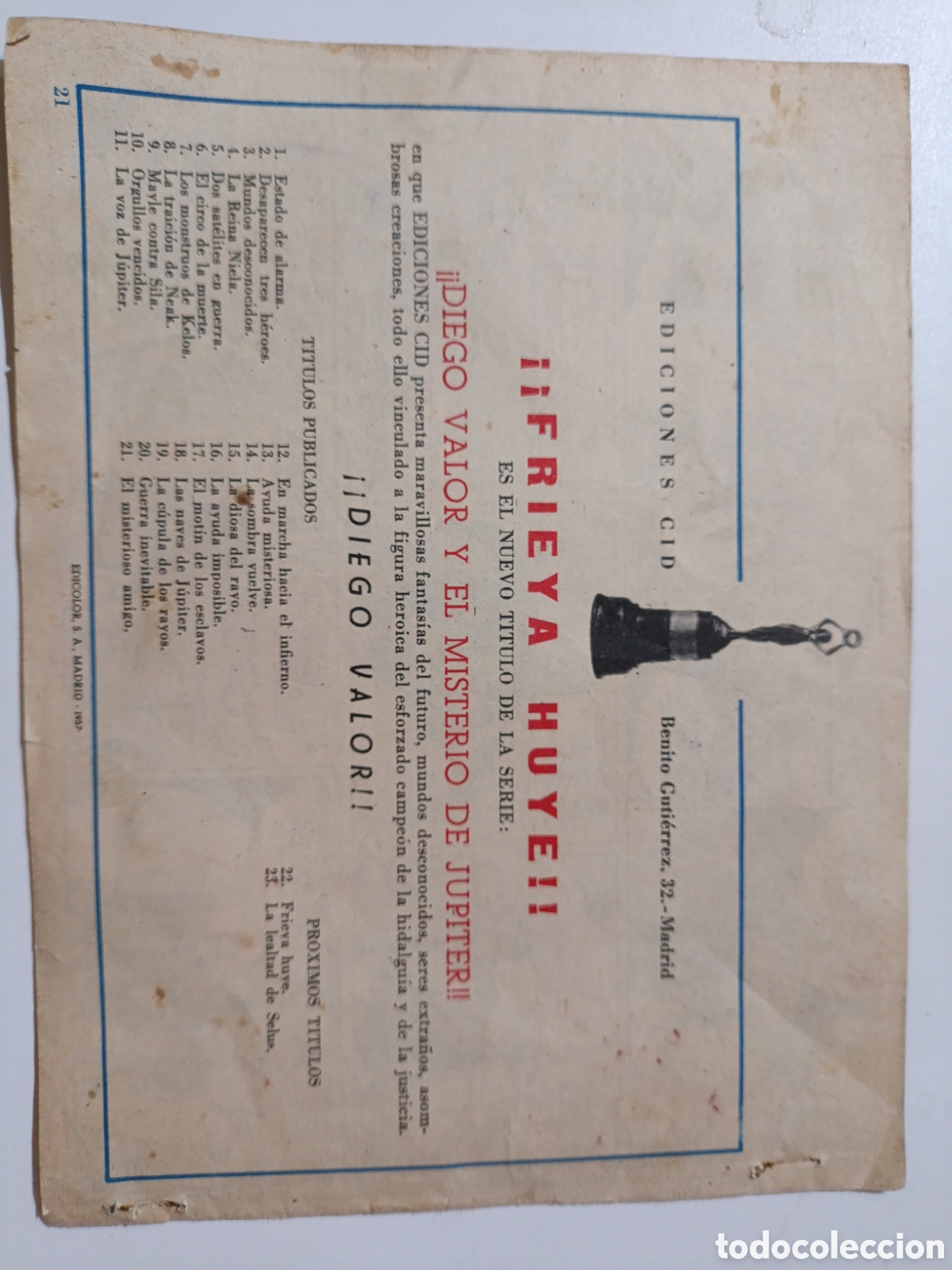 Tebeos: Diego Valor Num 21 A&ntilde;o 1957 - Foto 2