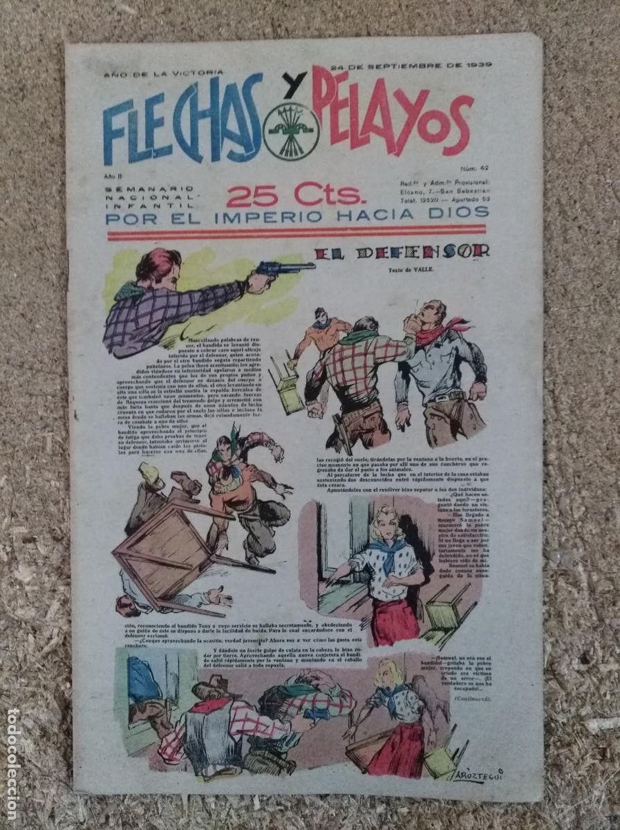 Tebeos: Flechas y Pelayos 42.Fet y las Jons - Foto 1