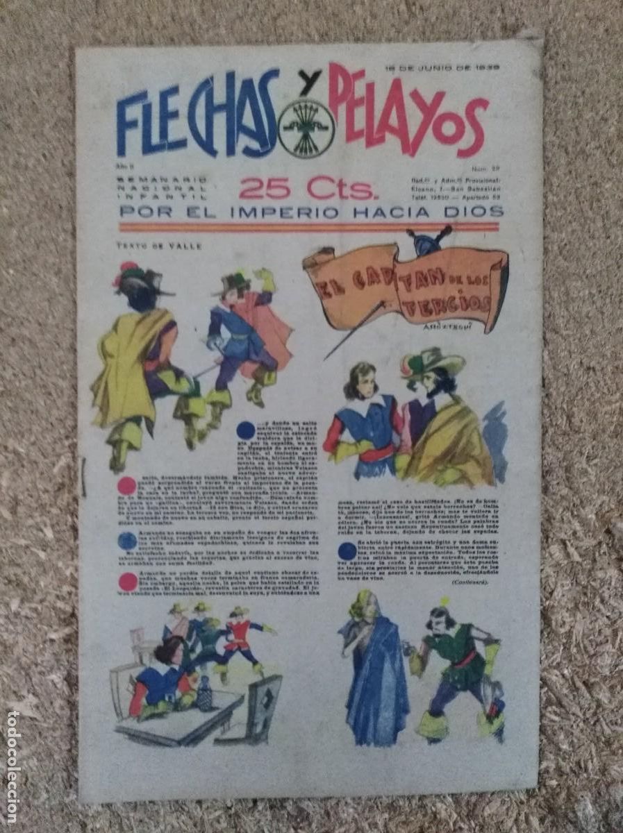 Tebeos: Flechas y Pelayos 28.Fet y las Jons - Foto 1
