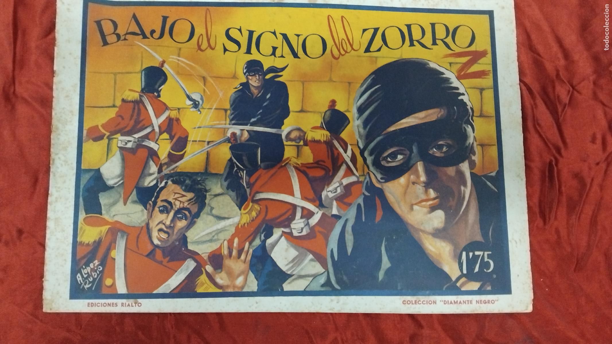 BDs: BAJO EL SIGNO DEL ZORRO - COLECCION DIAMANTE NEGRO N&ordm; 8 - EDICIONES RIALTO