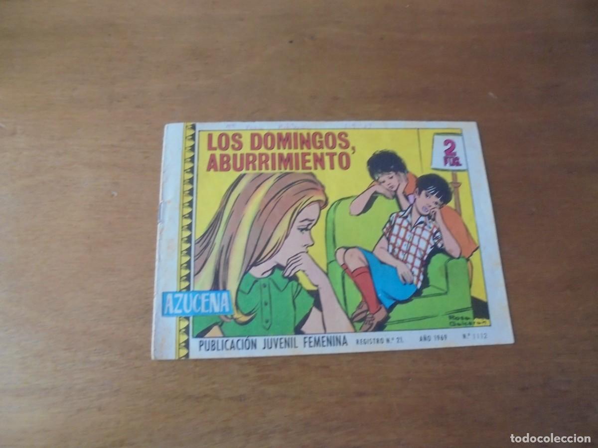 Giornalini: COLECCI&Oacute;N AZUCENA, PUBLICACI&Oacute;N JUVENIL FEMENINA N&ordm; 1112, A&Ntilde;O 1969: LOS DOMINGOS DE ABURRIMIENTO
