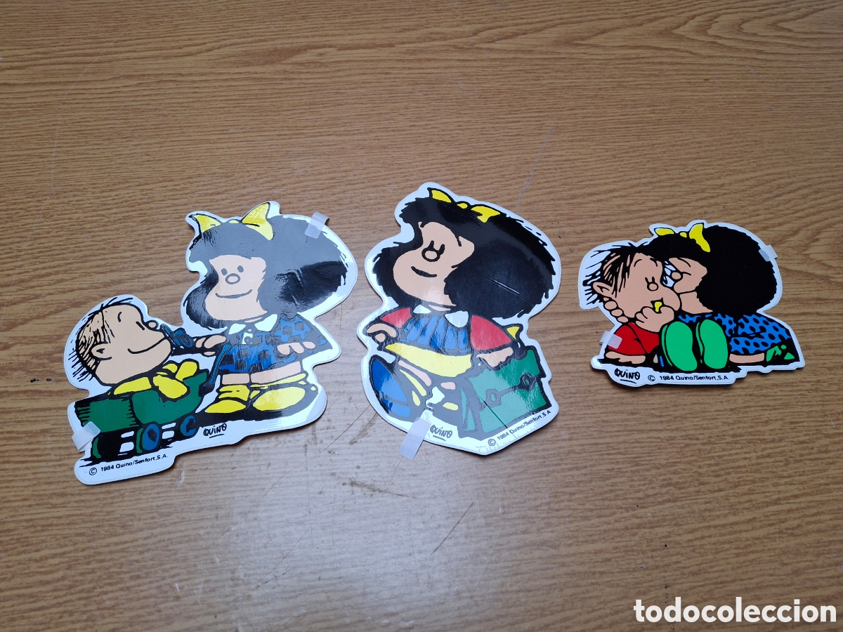 Tebeos: 3 adhedivos Mafalda a&ntilde;o 1984 - Foto 1