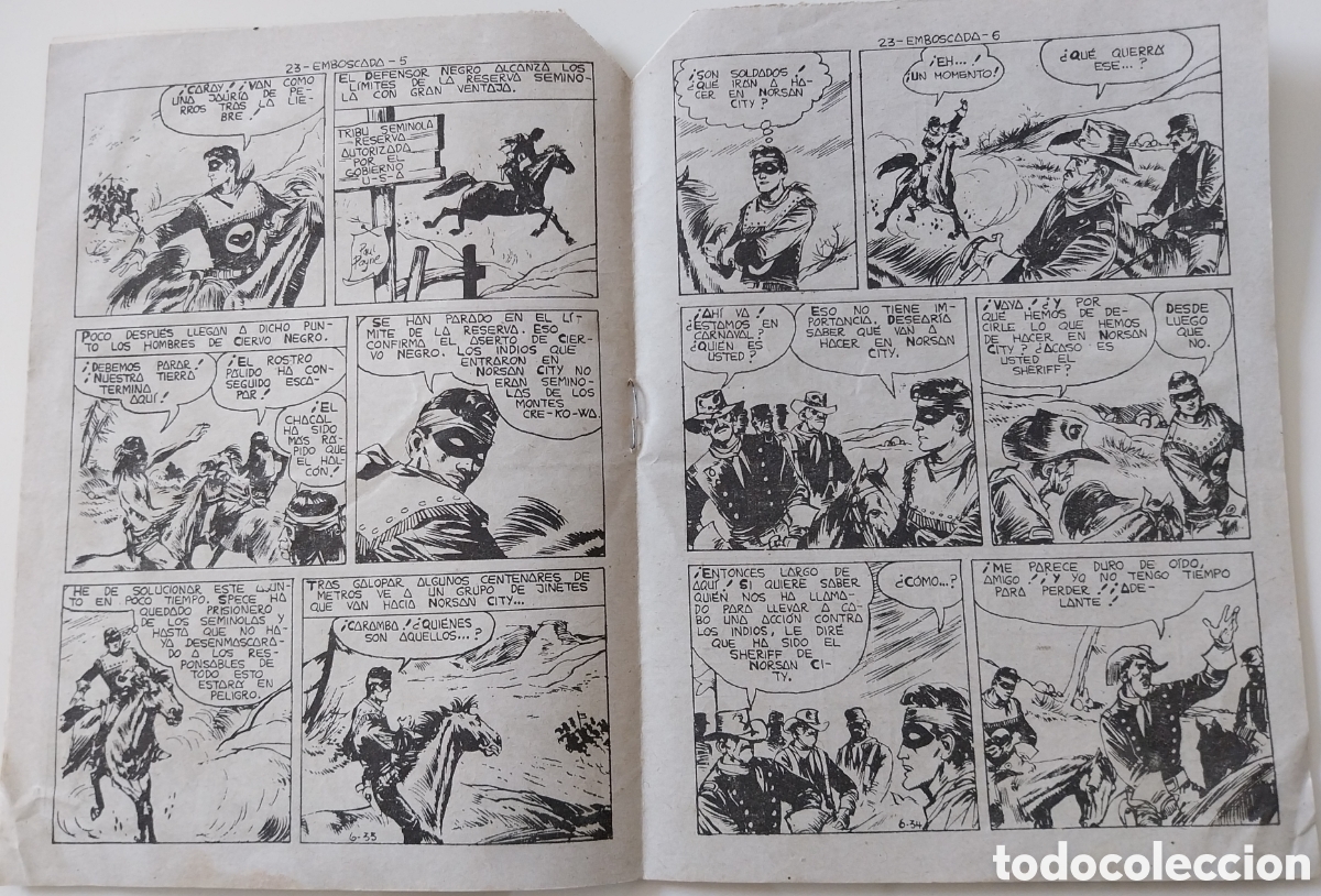 Tebeos: Tebeo 1963 El Defensor Negro - Emboscada n&ordm; 23 - Foto 5