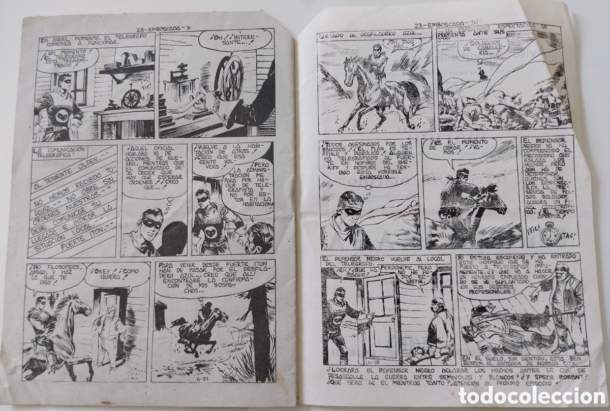 Tebeos: Tebeo 1963 El Defensor Negro - Emboscada n&ordm; 23 - Foto 7